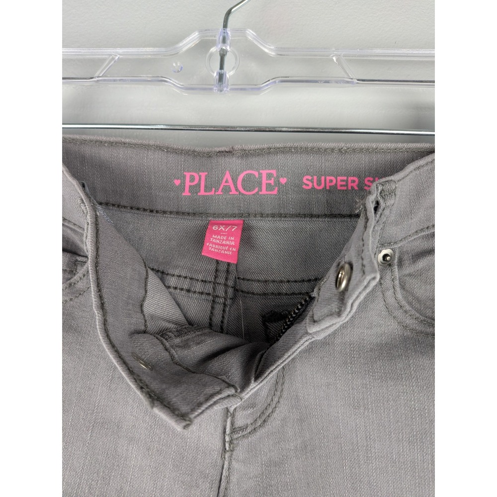 The Childrens‎ Place Girls Super Skinny Jeans Gray Stretch Denim Size 6X 7 NWT - Picture 4 of 7